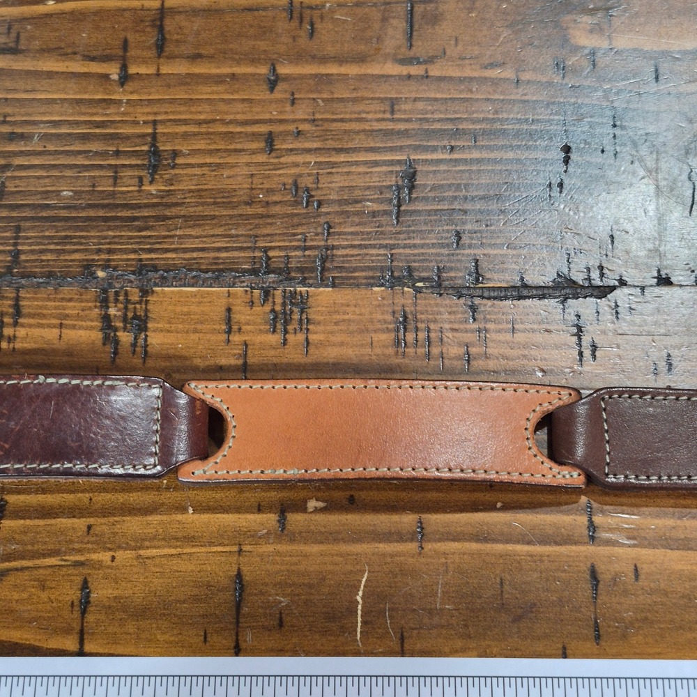 Vtg 90s Fossil Tri-Color Leather Med Belt 33.5" Long Chic Contemporary Boho